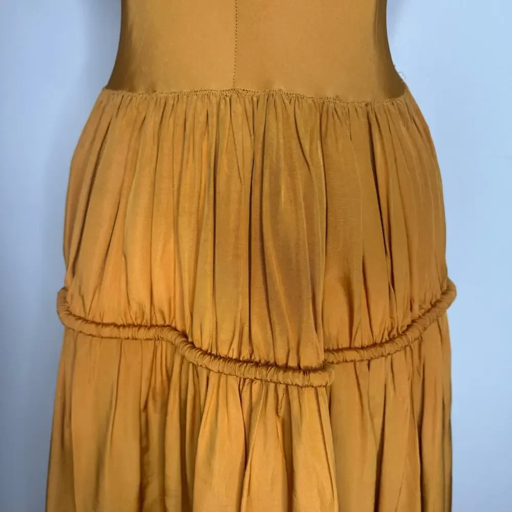 Vintage 1930s Mustard Yellow Maxi Dress - Picture 4 of 11